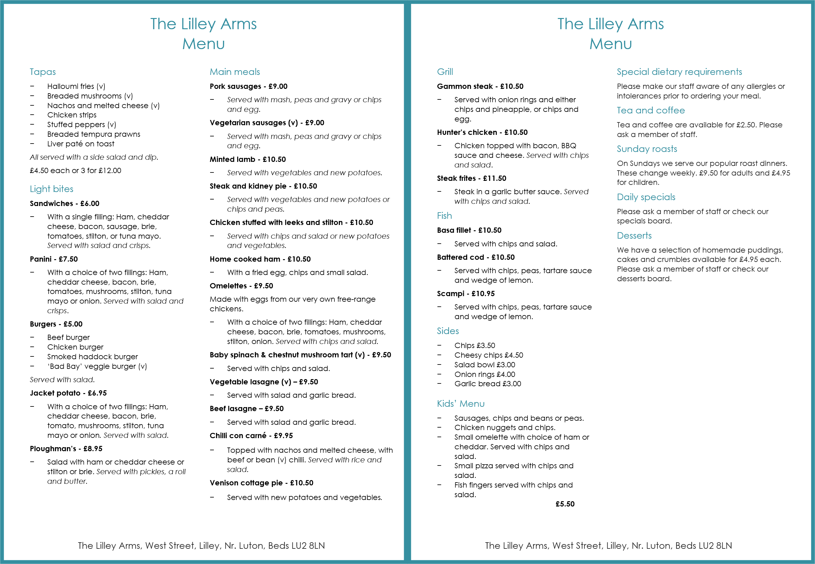 Restaurant The Lilley Arms